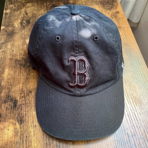 NWOT '47 "Clean Up" Adjustable All black Boston Red Sox Dad Hat - Picture 1 of 5